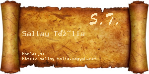 Sallay Tália névjegykártya